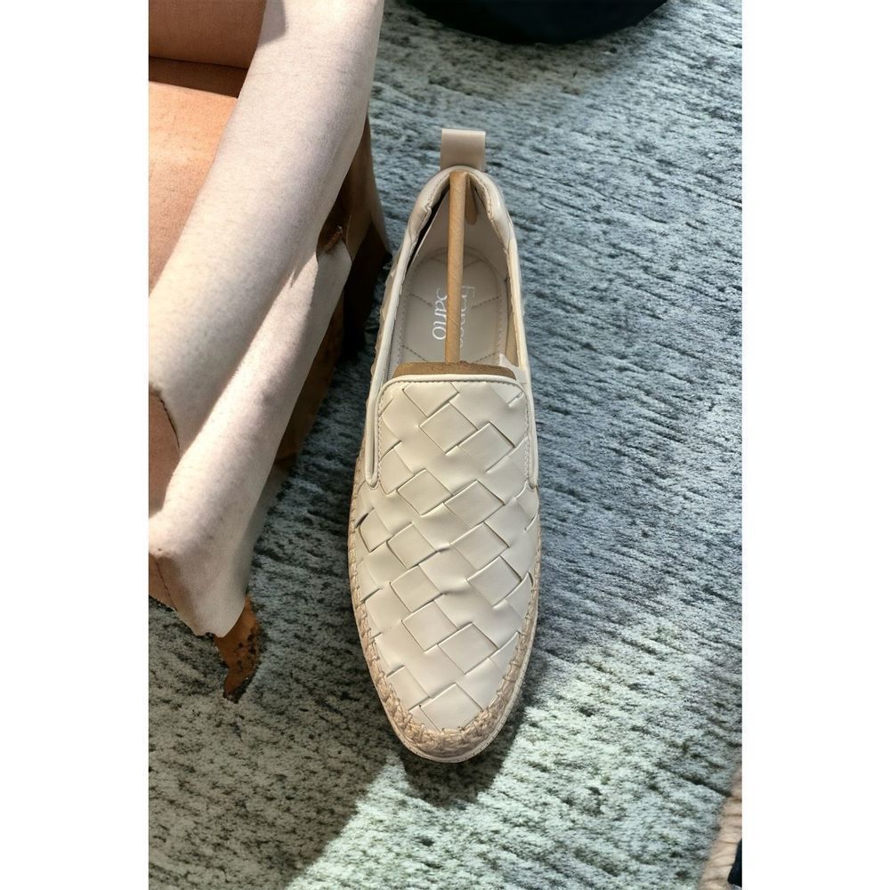 Franco Sarto Size 9 Woven Faux Leather Platform Flat Slip On Shoes New in Box